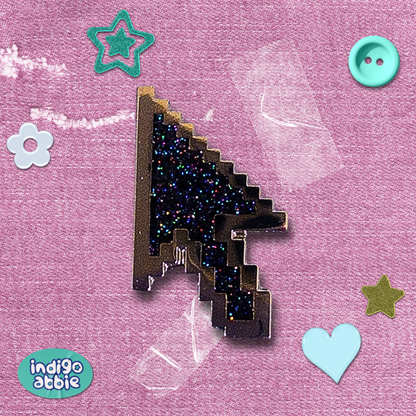 pixelated cursor enamel pin (black version)