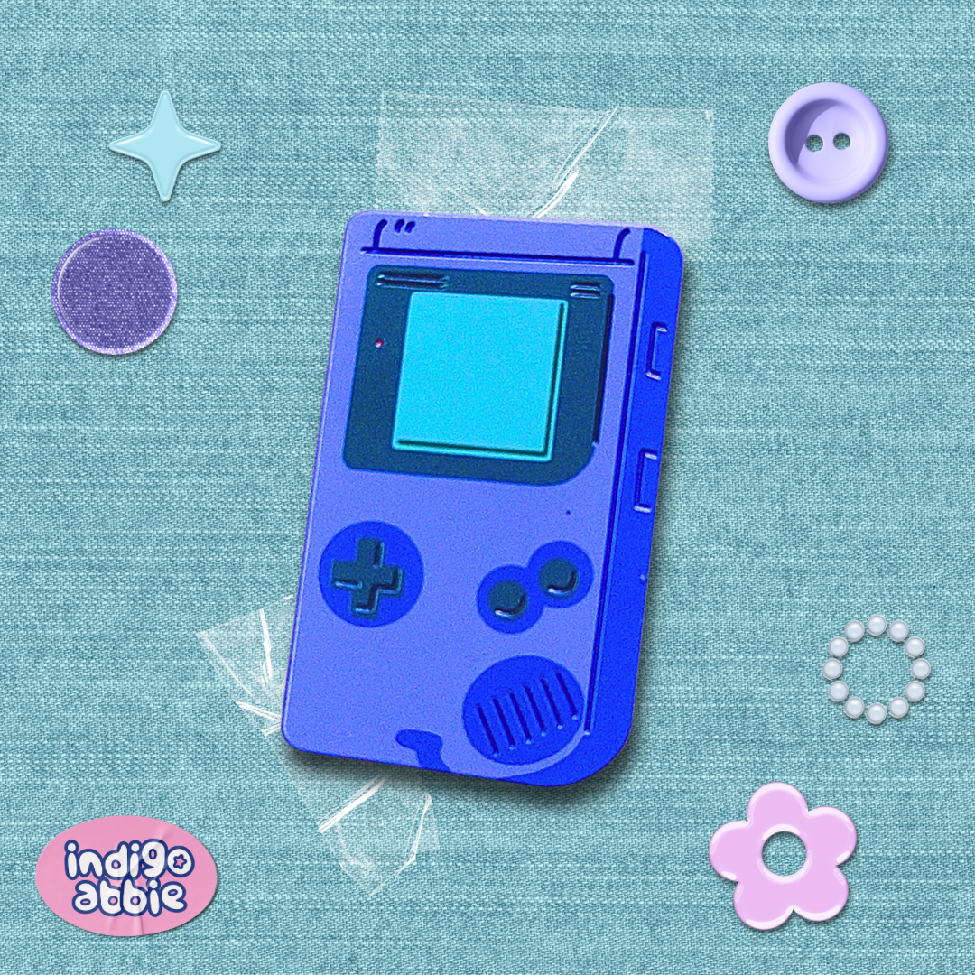 purple translucent gameboy original console enamel pin