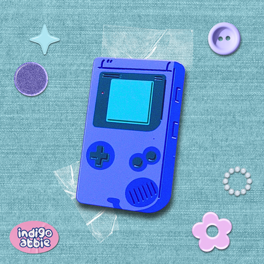 purple translucent gameboy original console enamel pin