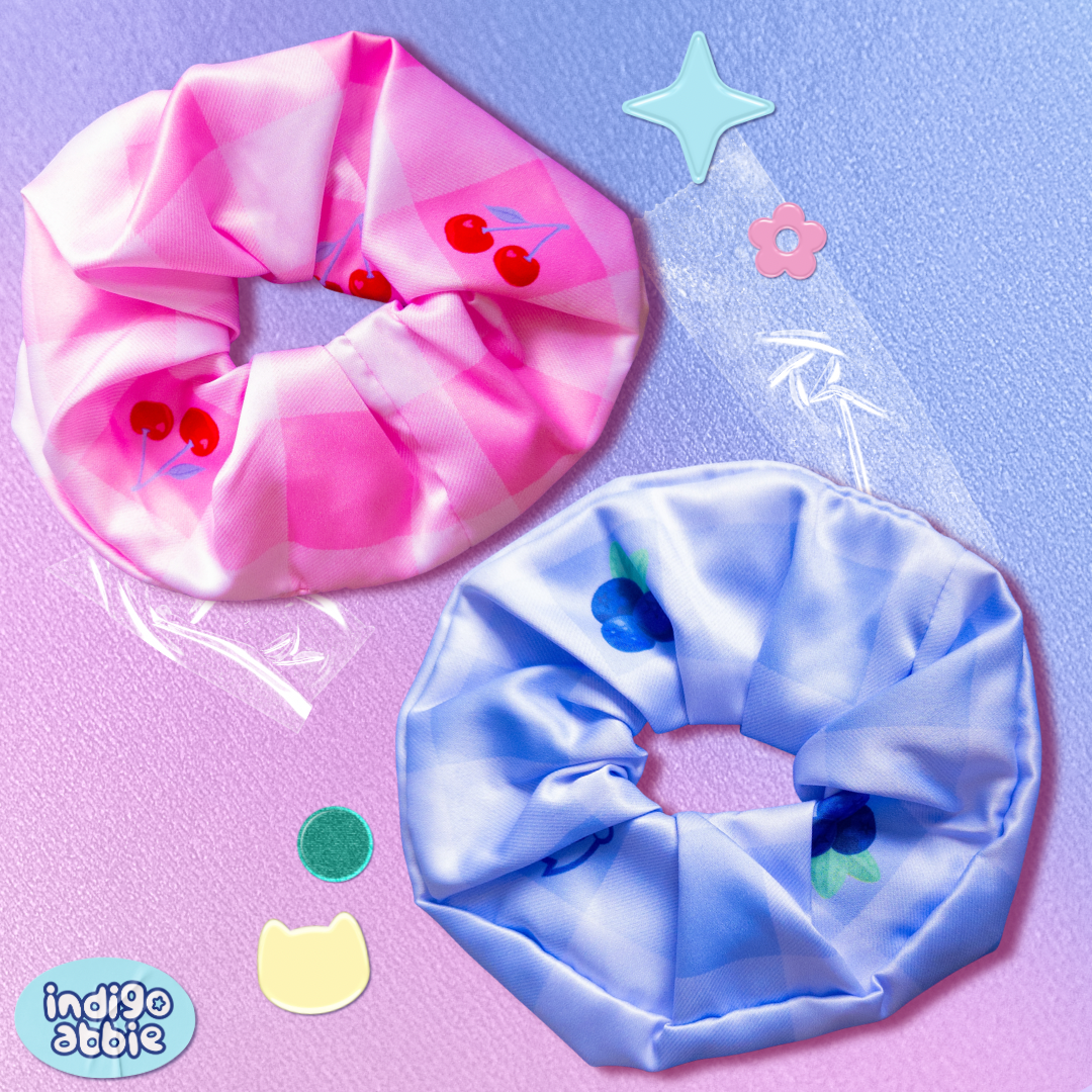 cherries and berries scrunchies duo pack