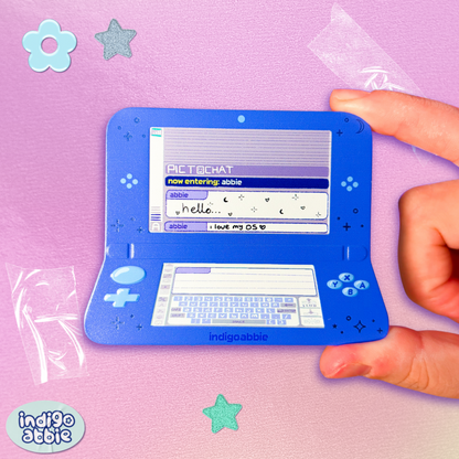 pictochat ds tinplate pin badge