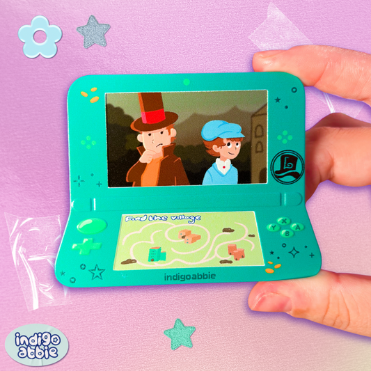 professor layton ds tinplate pin badge