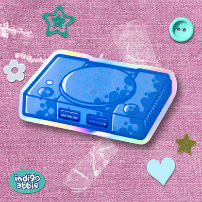 ps1 console holographic sticker