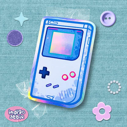 gameboy original console holographic sticker