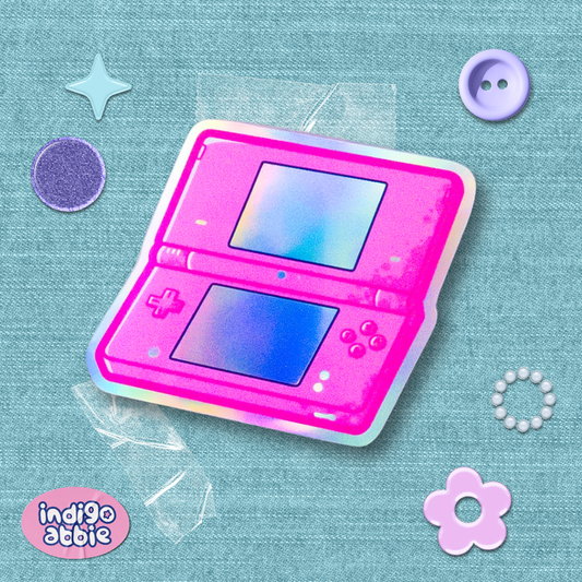 pink dsi console holographic sticker