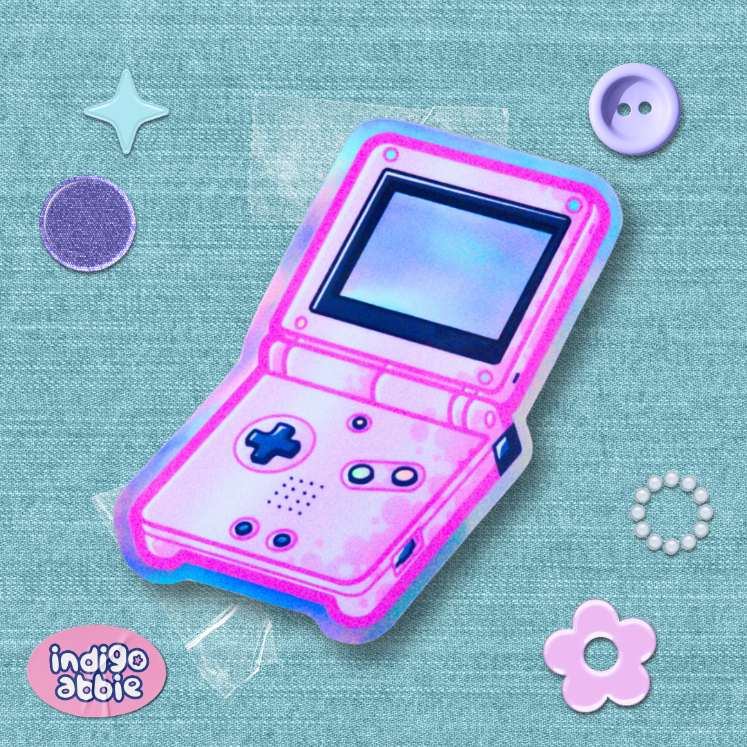 gameboy sp console holographic sticker