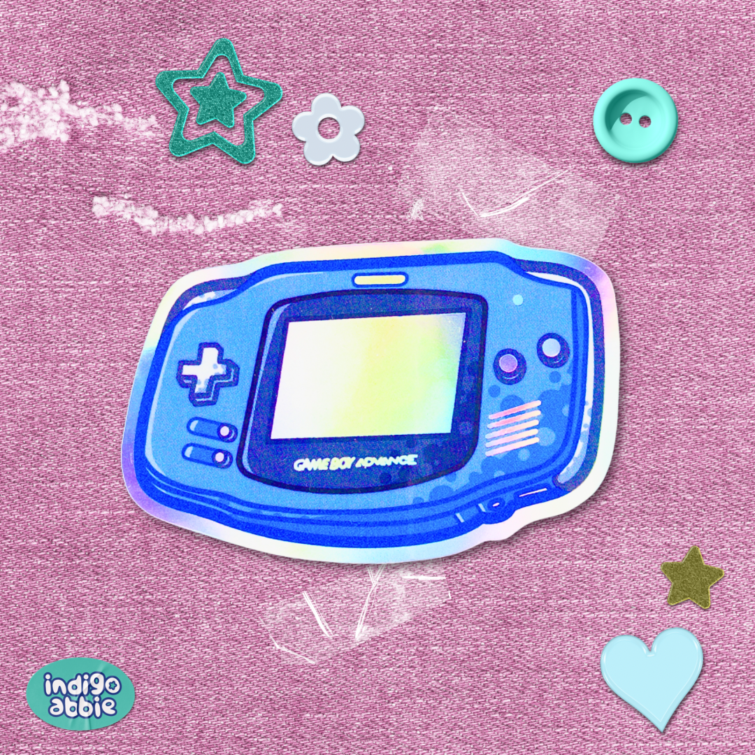 gameboy advance console holographic sticker