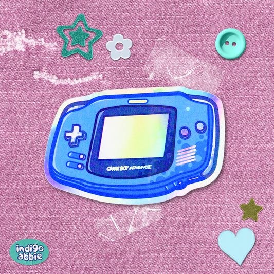 gameboy advance console holographic sticker