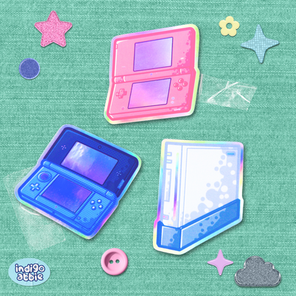 wii console holographic sticker