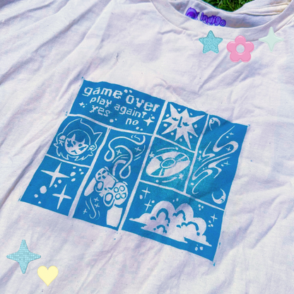 [3XL] 'Game Over' Natural & Green T-Shirt