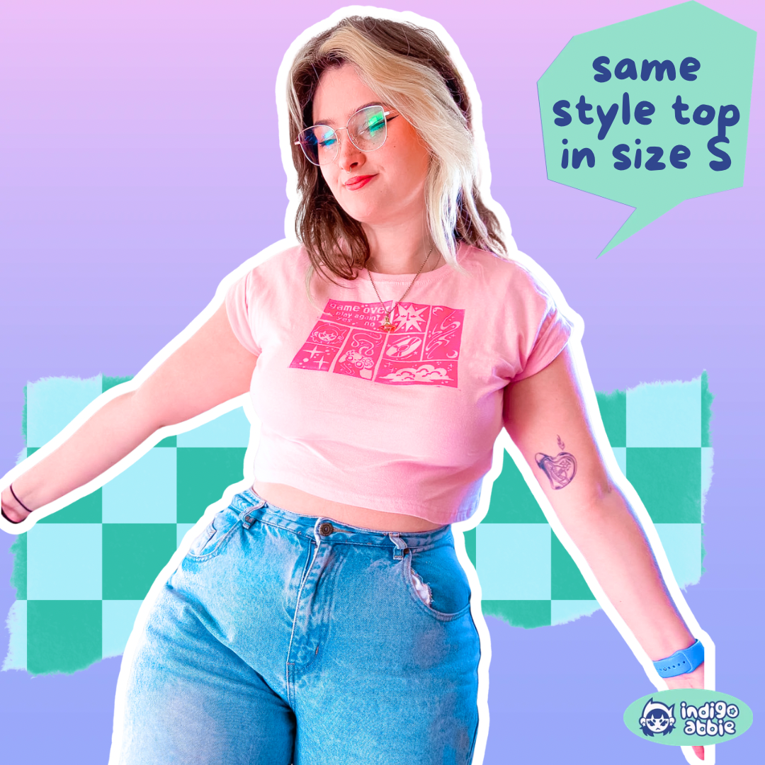[M] 'Nostalgia Postcards' Pink & Magenta Baby Tee