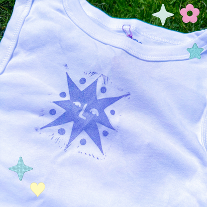[M] 'The Star' White & Lilac Tank Top