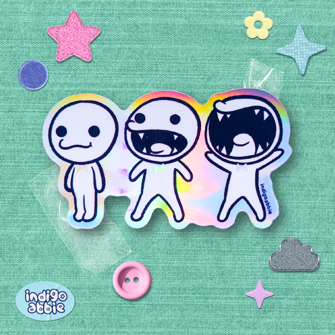 rhythm heaven paradise holographic sticker