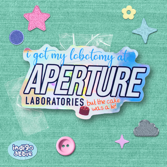 aperture science portal holographic sticker