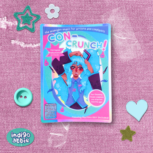 con crunch miku cosplay holographic sticker