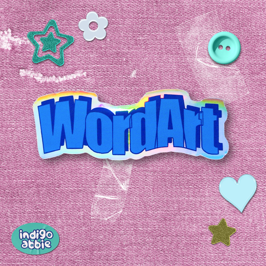 wavy wordart powerpoint holographic sticker