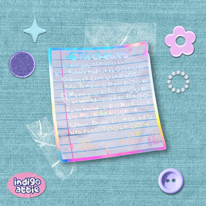 gta cheat codes holographic sticker