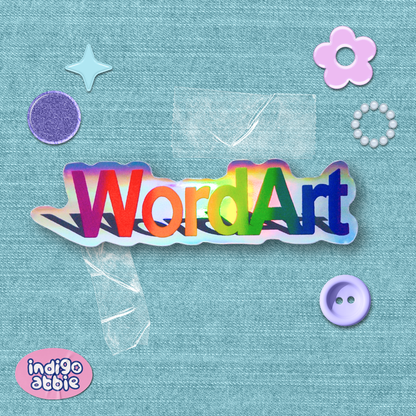 rainbow wordart holographic sticker