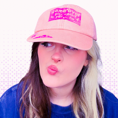 Game Over Baseball Cap - Dusty Pink & Magenta