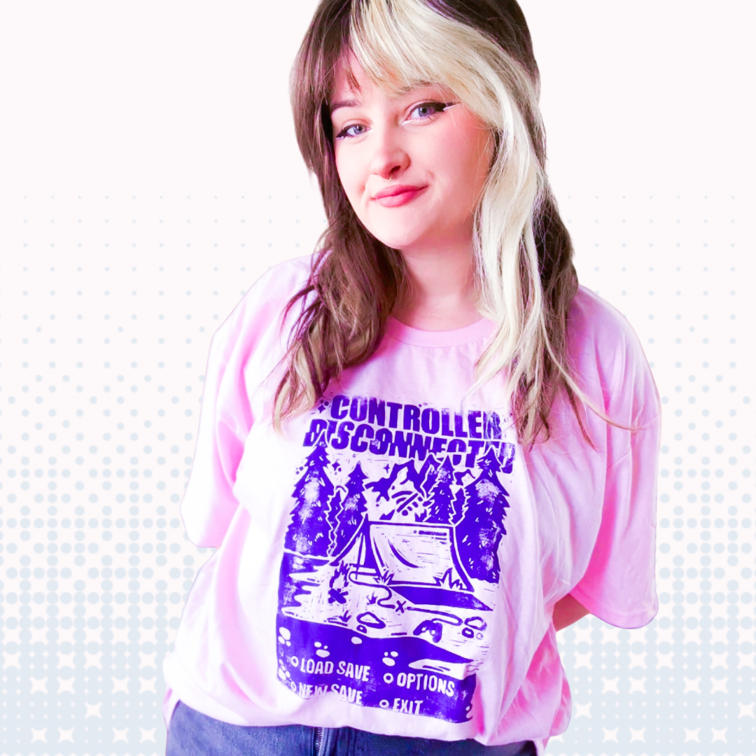 [2XL] Controller Disconnected Pink T-Shirt