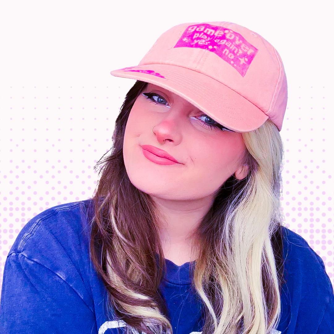 Game Over Baseball Cap - Dusty Pink & Magenta