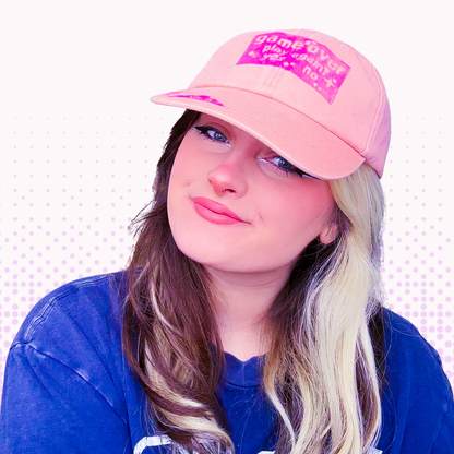 Game Over Baseball Cap - Dusty Pink & Magenta