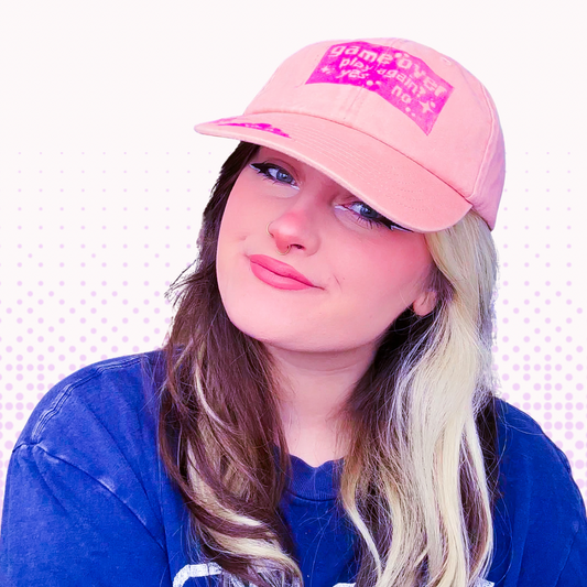 Game Over Baseball Cap - Dusty Pink & Magenta