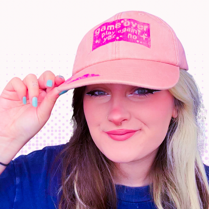 Game Over Baseball Cap - Dusty Pink & Magenta