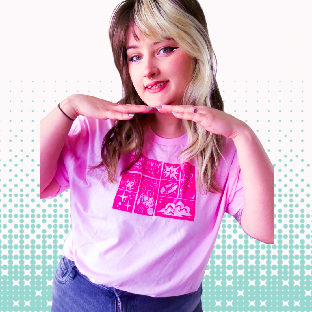 [XL] Game Over Pink T-Shirt