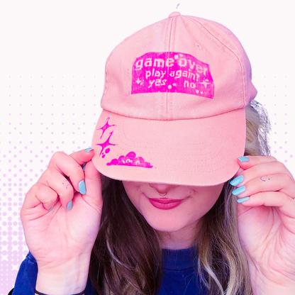 Game Over Baseball Cap - Dusty Pink & Magenta