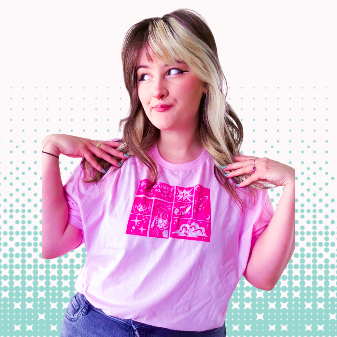 [XL] Game Over Pink T-Shirt