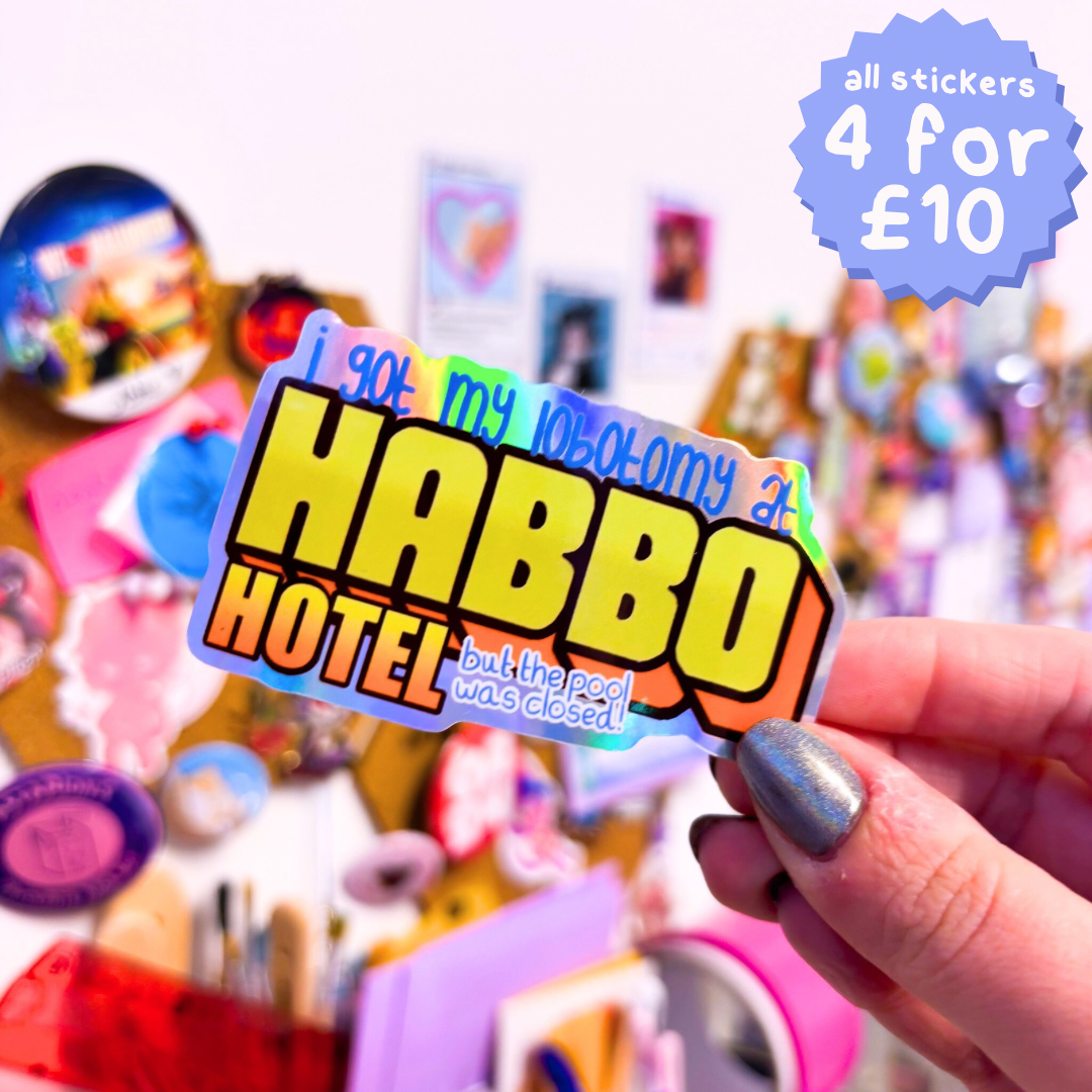 Lobotomy at Habbo Hotel Holographic Sticker | Habbo Hotel Vinyl sticker