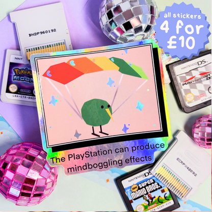 Playstation Mind Boggling Effects Holographic Sticker | Playstation Retro Console Vinyl Sticker