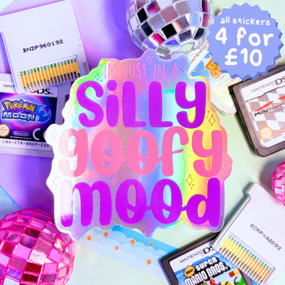 Silly Goofy Mood Holographic Sticker