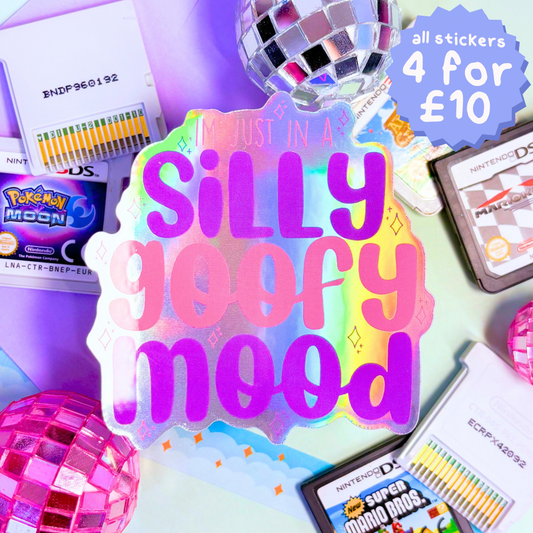 Silly Goofy Mood Holographic Sticker