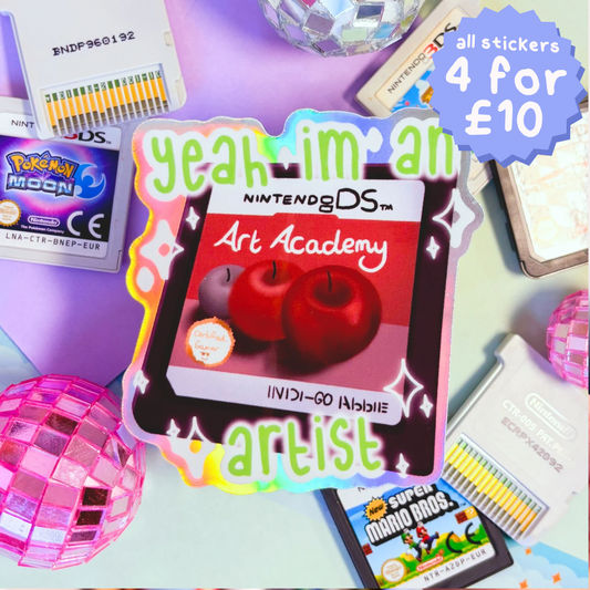 I'm An Artist Art Academy Holographic Sticker | Art Academy Nintendo DS Game Sticker