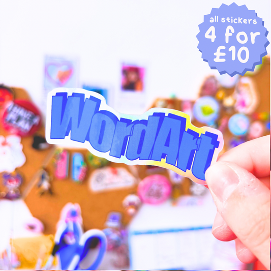 Wavy WordArt Holographic Sticker